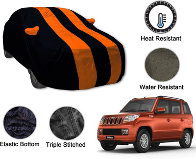 Amanzo Car Cover For Mahindra TUV300 (With Mirror Pockets)(Black, Orange)
