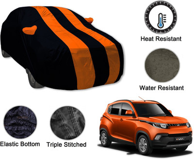 Amanzo Car Cover For Mahindra KUV100 (With Mirror Pockets)(Black, Orange)