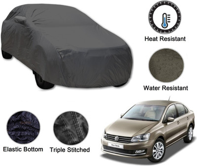 Auto Hub Car Cover For Volkswagen Vento (With Mirror Pockets)(Grey)