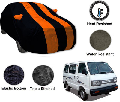 Amanzo Car Cover For Maruti Suzuki Omni (With Mirror Pockets)(Black, Orange)