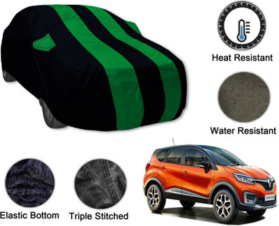 Auto Hub Car Cover For Renault Captur (With Mirror Pockets)(Black, Green)