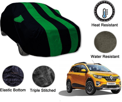Amanzo Car Cover For Renault Triber (With Mirror Pockets)(Black, Green)
