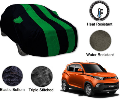 Auto Hub Car Cover For Mahindra KUV100 (With Mirror Pockets)(Black, Green)
