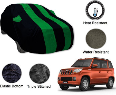 Amanzo Car Cover For Mahindra TUV300 (With Mirror Pockets)(Black, Green)
