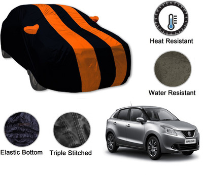 Auto Hub Car Cover For Maruti Suzuki Baleno, Glanza (With Mirror Pockets)(Black, Orange)