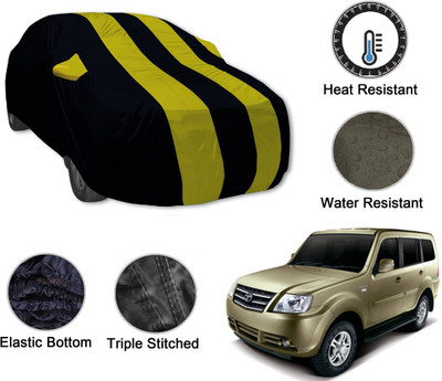 Auto Hub Car Cover For Tata Sumo Grande (With Mirror Pockets)(Black, Yellow)