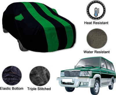 Amanzo Car Cover For Toyota Qualis (With Mirror Pockets)(Black, Green)