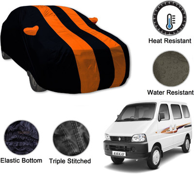 Auto Hub Car Cover For Maruti Suzuki Eeco (With Mirror Pockets)(Black, Orange)