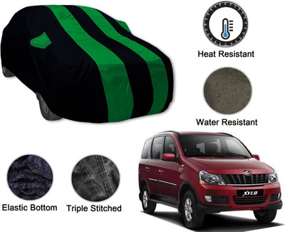 Auto Hub Car Cover For Mahindra Xylo (With Mirror Pockets)(Black, Green)