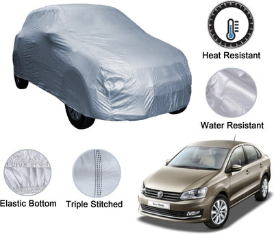 Auto Hub Car Cover For Volkswagen Vento (Without Mirror Pockets)(Silver)