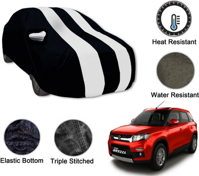 Amanzo Car Cover For Maruti Suzuki Vitara Brezza (With Mirror Pockets)(Black, White)
