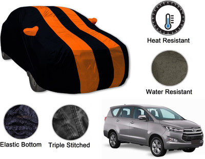Auto Hub Car Cover For Toyota Innova, Innova Crysta (With Mirror Pockets)(Black, Orange)