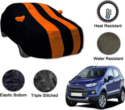 Amanzo Car Cover For Ford Ecosport (With Mirror Pockets)(Black, Orange)