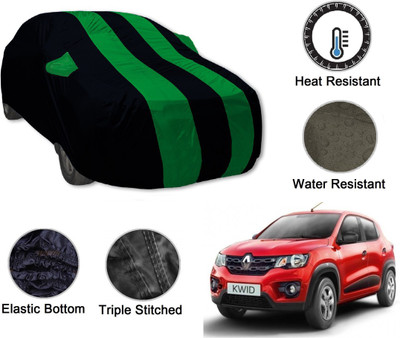 Auto Hub Car Cover For Renault Kwid (With Mirror Pockets)(Black, Green)