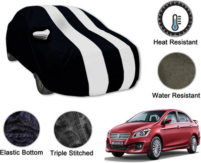 Auto Hub Car Cover For Maruti Suzuki Ciaz (With Mirror Pockets)(Black, White)