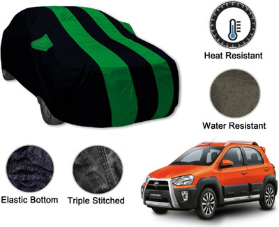 Auto Hub Car Cover For Toyota Etios Cross (With Mirror Pockets)(Black, Green)