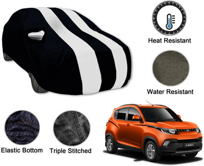 Auto Hub Car Cover For Mahindra KUV100 (With Mirror Pockets)(Black, White)