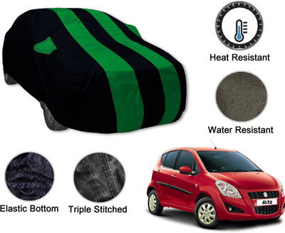 Auto Hub Car Cover For Maruti Suzuki Ritz (With Mirror Pockets)(Black, Green)