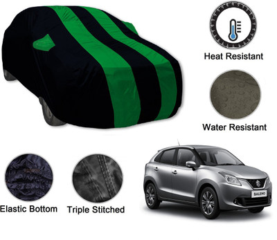 Auto Hub Car Cover For Maruti Suzuki Baleno, Glanza (With Mirror Pockets)(Black, Green)