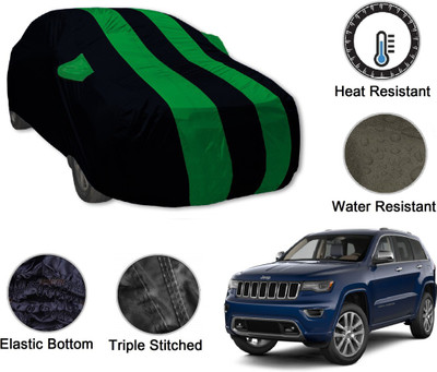 Auto Hub Car Cover For Jeep Compass (With Mirror Pockets)(Black, Green)