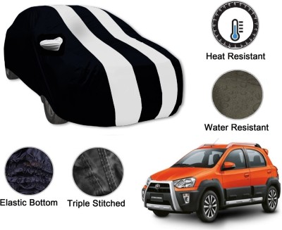 Auto Hub Car Cover For Toyota Etios Cross (With Mirror Pockets)(Black, White)