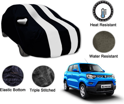 Auto Hub Car Cover For Maruti Suzuki S-Presso (With Mirror Pockets)(Black, White)