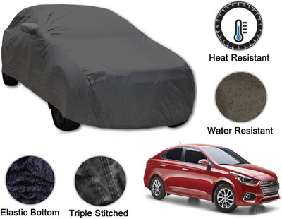 Auto Hub Car Cover For Hyundai Verna (With Mirror Pockets)(Grey)