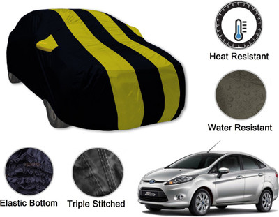 Auto Hub Car Cover For Ford Fiesta Old, Fiesta (With Mirror Pockets)(Black, Yellow)
