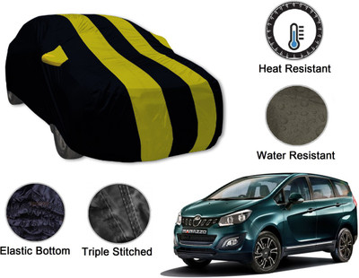 Auto Hub Car Cover For Mahindra Marazzo (With Mirror Pockets)(Black, Yellow)