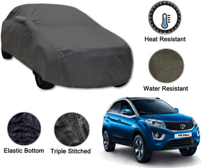 Auto Hub Car Cover For Tata Nexon (With Mirror Pockets)(Grey)