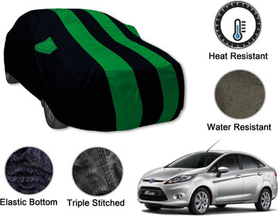 Auto Hub Car Cover For Ford Fiesta Old, Fiesta (With Mirror Pockets)(Black, Green)