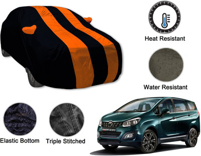 Amanzo Car Cover For Mahindra Marazzo (With Mirror Pockets)(Black, Orange)