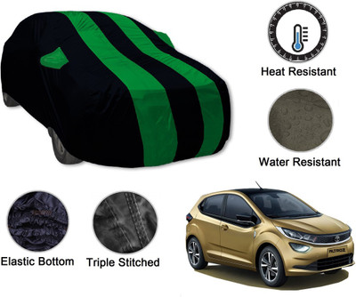 Auto Hub Car Cover For Tata Altroz (With Mirror Pockets)(Black, Green)
