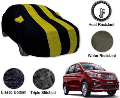 Amanzo Car Cover For Maruti Suzuki Ertiga (With Mirror Pockets)(Black, Yellow)