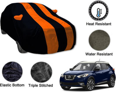 Auto Hub Car Cover For Nissan Kicks (With Mirror Pockets)(Black, Orange)