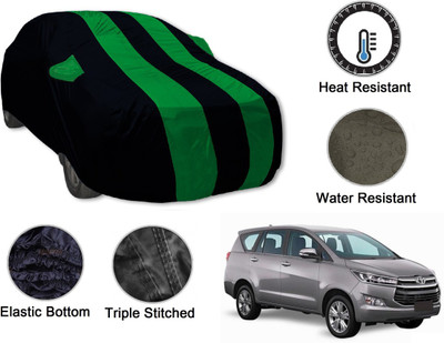 Auto Hub Car Cover For Toyota Innova, Innova Crysta (With Mirror Pockets)(Black, Green)