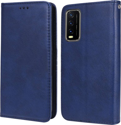 Unistuff Flip Cover for Vivo Y20, Vivo Y20i, Vivo Y20A, Vivo Y20G, Vivo Y20T, Vivo Y12s, Vivo Y12G(Blue, Dual Protection, Pack of: 1)