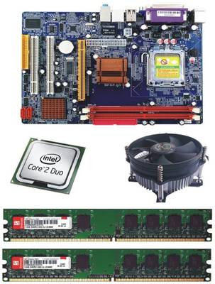 Maxsonic Geonix Motherboard Combo with DDR2 2GB RAM and CPU Coller Fan and Core Duo 1.8GHz Combo Motherboard  (Black)