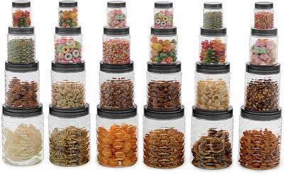 POLYSET Diva(24 Pcs)  - 300 ml, 650 ml, 1200 ml, 2000 ml Plastic Utility Container