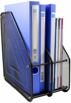 AMR ENTERPRISE 2 Compartments Metal File Rack(Black)
