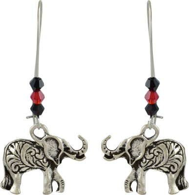 HIGH TRENDZ Oxidised German Silver Elephant Charm German Silver Drops & Danglers