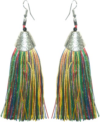 poksi earring thread earrings alloy earrings for women earrings Fabric Chandbali Earring, Jhumki Earring