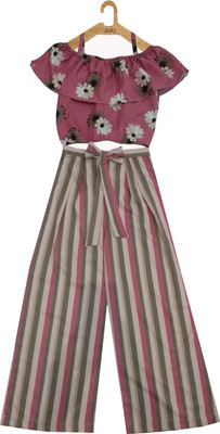 JULLY ENTERPRISE Girls Party(Festive) Top Trouser(DUSTY PINK)