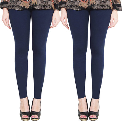 Clarita Ankle Length Western Wear Legging(Dark Blue, Solid)