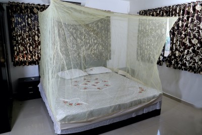 RIDDHI Nylon Adults Washable 14mt7x7_cream Mosquito Net(Cream, Ceiling Hung)