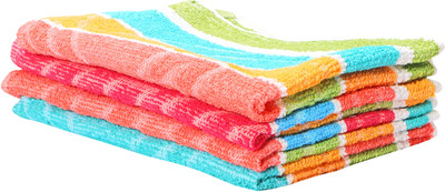 Gayatri Textiles Kitchen Dinner Table and Face Wash_004 Multicolor Cloth Napkins(4 Sheets)