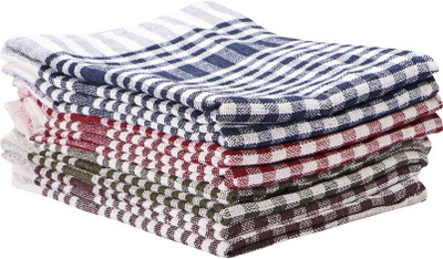 Silver Linens Checkered Kitchen Use & Cleaning Cloth_002 Multicolor Cloth Napkins(8 Sheets)