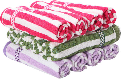 Silver Linens Kitchen Dinner Table and Face Wash_014 Multicolor Cloth Napkins(12 Sheets)