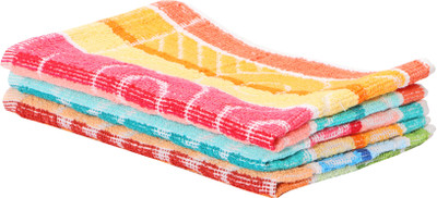 Gayatri Textiles Kitchen Dinner Table and Face Wash_003 Multicolor Cloth Napkins(4 Sheets)