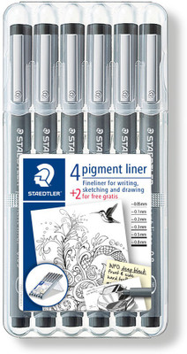 8% OFF on STAEDTLER Pigment Liner Fineliner Pen(Pack of 6, Black) 8% OFF on STAEDTLER Pigment Liner Fineliner Pen(Pack of 6, Black)
